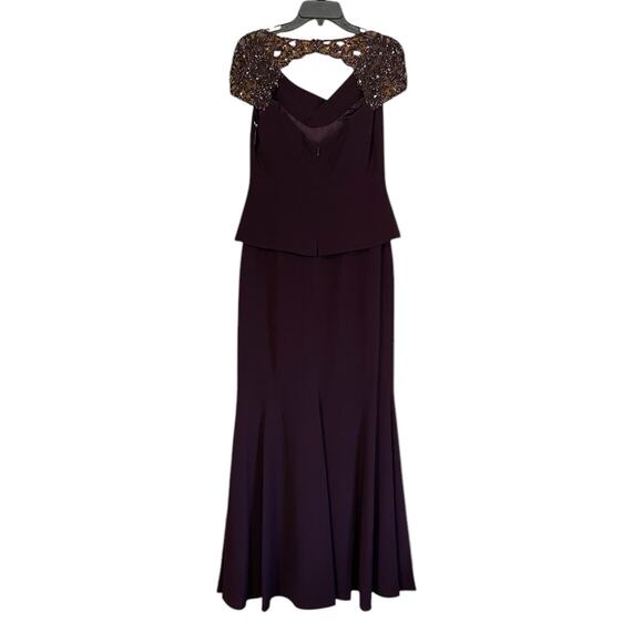 Alexander by Daymor Couture 909 NEW Size 6 Formal Evening Gown Aubergine Wine - Picture 6 of 15